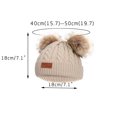 thumbnail image 2 of Kids Winter Beanie Hat Warm Knit Thick Ski Cap With PomPom For Girls Boys, 2 of 2