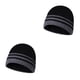 thumbnail image 1 of Minnieouse Gorros de punto de otoño gorro elástico a rayas sombrero de calavera Casual Hip Hop sombreros deportes fríos regalos para hombres negro 2Conjunto, 1 of 6