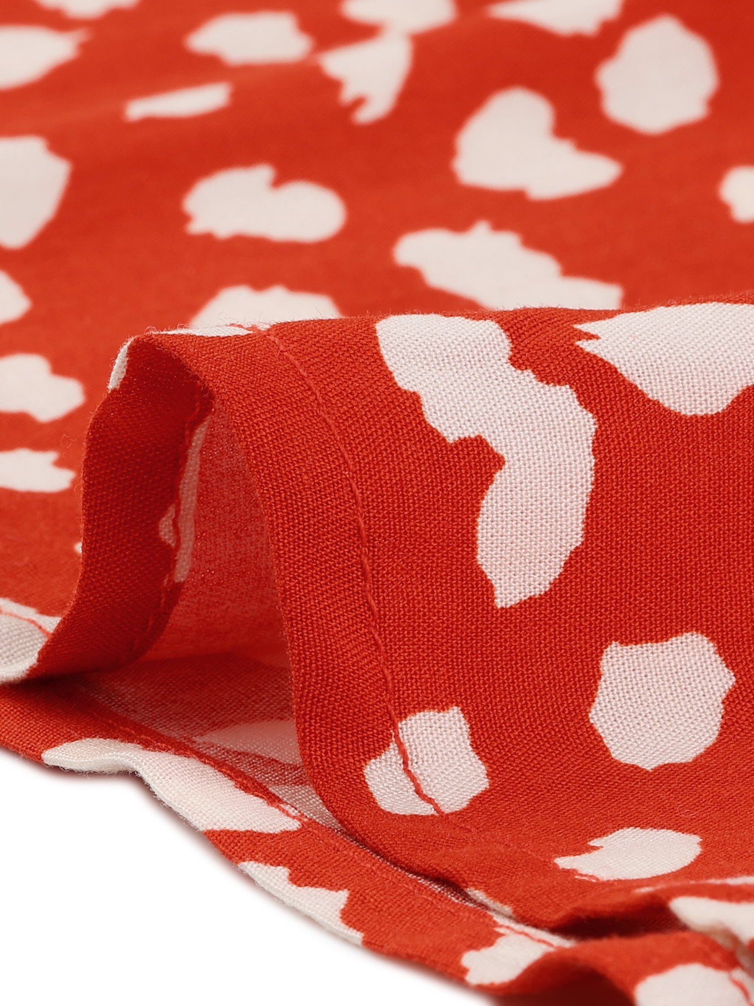 DARING DIVA Women's Plus Polka Dots Crew Neck Peplum Blouse 3X Orange