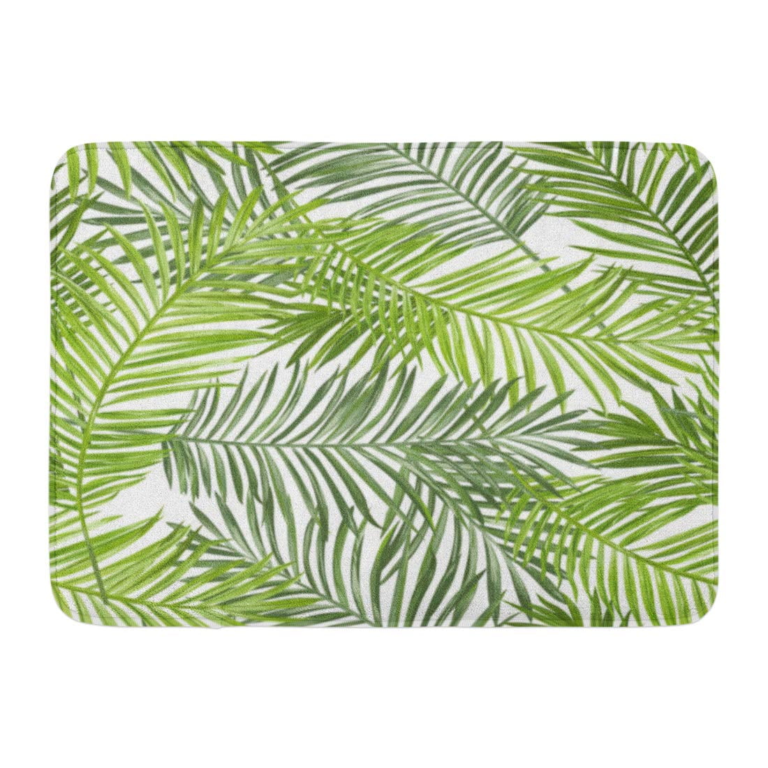 YUSDECOR Tropic Green Leaf Tropical Palm Leaves Heart Blossom Rug