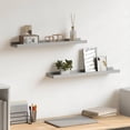 thumbnail image 1 of vidaXL Picture Frame Ledge Shelves 2 pcs Grey 60x9x3 cm MDF, 1 of 5