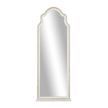 DecMode 26" x 70" Brown Tall Wall Mirror with Arched Top