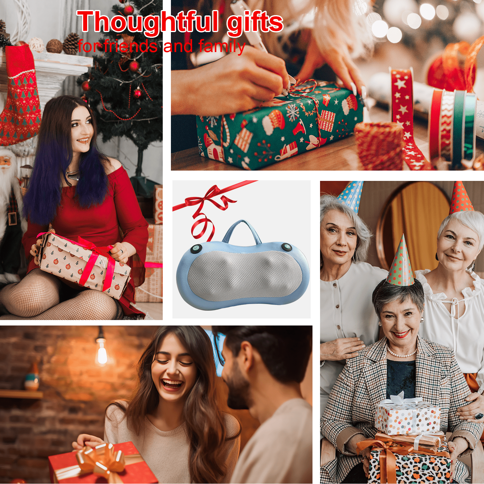 Ifgoooo Neck Massager,Back Massager with Heat,Shoulder Deep Tissue Massager,3D Deep Kneading Massage Pillow,Husband/Men Valentines Day Gifts for Her/Boyfriend/Him/Women