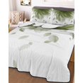 thumbnail image 3 of Quilts Twin Size, Modern Sage Green Soft Comforter Bedding Set for Bed, Gradient Floral Abstract Bohemian White Lightweight Quilted Bedspread with Pillow Cover(2 Pieces) for All Season, 68x86 Inch, 3 of 6