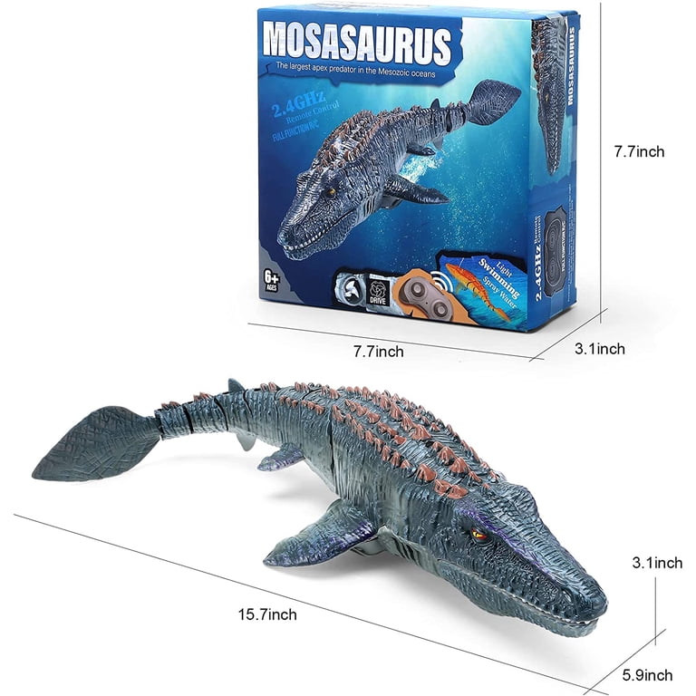 Juguete Acuático Mosasaurus RC | Dinosaurio Teledirigido Con Luz Y Chorro De Agua | Recargable Y Alta Simulación Para Piscina Y Lago
