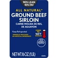 All Natural* 90 Lean/10 Fat Ground Beef Sirloin, 1 lb Tray