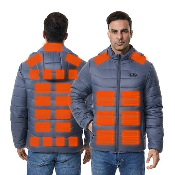 Daznico Jackets for Men,Smart Temperature Control Heated Winter Warm Charging Thermal Heated Jacket Windproof Cold Weather Coat,Mens Winter Coats,Size:3XL