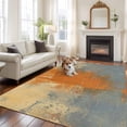 thumbnail image 2 of Burnt Orange Cement Gray Area Rugs 8'x10', Washable Small Throw Rugs for Living Room Patio, Modern Abstract Art Orange Indoor Outdoor Rug Non-Slip Low Pile Carpet Runner Reversible Floor Mats, 2 of 8