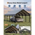 thumbnail image 6 of 12 x 20 FT Metal Carport, Heavy Duty Carports Reinforced Frame and Steel Roof, All-Weather Shelter Canopy for Pickups, Boats, Cars, and Tractors, 6 of 7