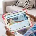 thumbnail image 4 of Case for iPad 6th / 5th Gen (2018 2017) / iPad Air 2 / iPad Pro 9.7 inch with Screen Protector, 360 Degree Rotating Kickstand Hand Strap Shockproof Cover with Shoulder Strap, Rainbow Red, 4 of 7