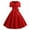 Red, variant on YYDGH 1950s Vintage Dress Womens Square Neck Button Bowknot Cocktail Dresses Retro Rockabilly Audrey Hepburn A-Line Swing Tea Dress Navy Blue XL