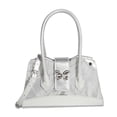 thumbnail image 4 of Bolso de mano para mujer, estilo hobo, estilo Y2K, con cremallera, para viajes, fiestas y trabajo. Plata, 4 of 9
