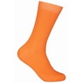 thumbnail image 2 of Solid Color Crew Cotton Dress Socks - Tangerine, 2 of 3