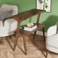 thumbnail image 3 of 2-Tier Modern Coffee Table, Wood Farmhouse Rustic Center Table with Open Shelves and 4 Legs, Lightweight Beside Table for Small Space, Living Room, Bedroom, Dark Brown, 3 of 6