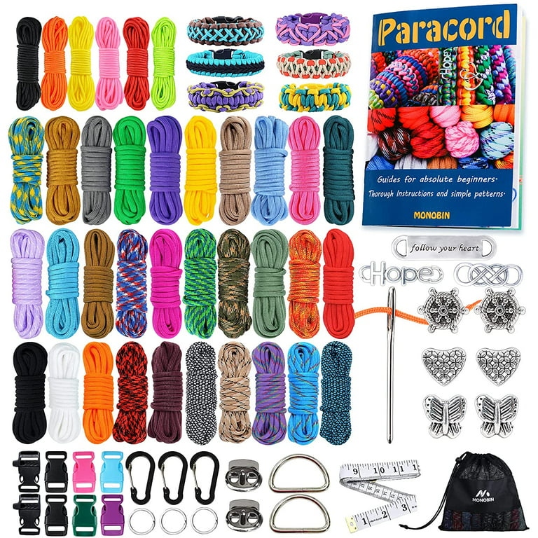 MONOBIN Paracord Kit 36 Colors - 4mm & 2mm Micro Paracord Combo Kit with  Paracord Instruction and Complete Accessories for Making Paracord  Bracelets