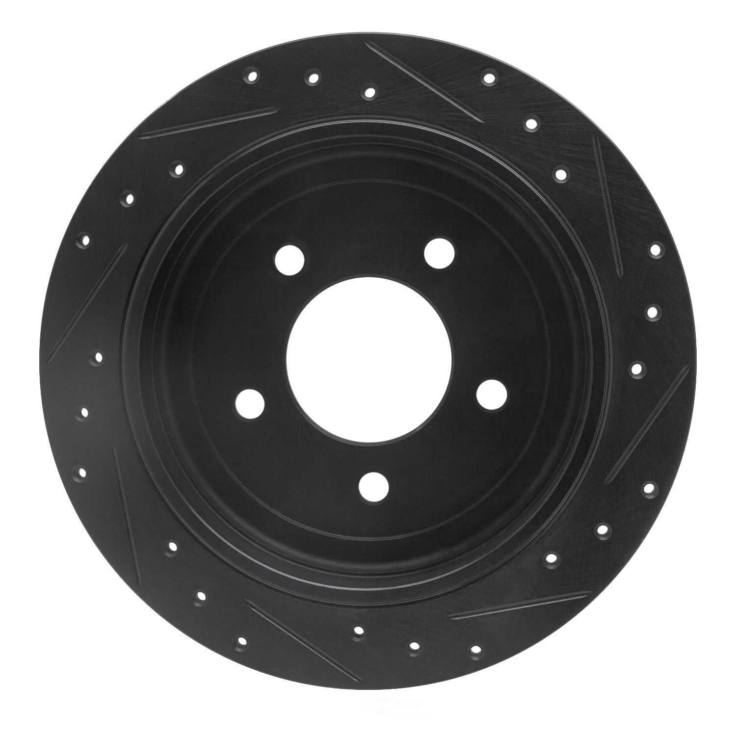 Dynamic Friction Company 633-54173L DFC Brake Rotor - Drilled And Slotted - Black