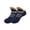 Navy, variant on Unisex Fleece Lined Thick Ankle Socks Indoor Home Floor Socks Soft Knit Slipper Socks For Cold Weather Use Warm Cozy Winter House Socks Non Slip Bottom Thermal Bed Socks Plush Lining Sleep Socks
