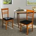 thumbnail image 4 of Gymax Wood Dining Chairs Set of 4 w/Rubber Wood Frame Padded Seat & Slatted Backrest Walnut, 4 of 10