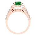 thumbnail image 4 of 2.32 ct Brilliant Round Cut Emerald 14K Rose Gold Halo Solitaire with Accents Engagement Bridal Wedding Ring Band Set size 10.25, 4 of 7
