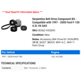 thumbnail image 2 of Serpentine Belt Drive Component Kit - Compatible with 1997 - 2000 Ford F-150 4.2L V6 GAS 1998 1999, 2 of 2
