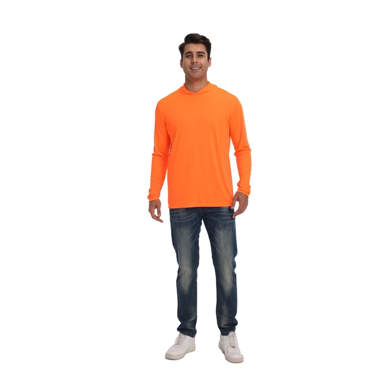 Zfeel High Visibility Men's Hoodie for Work | Safety Neon Orange
