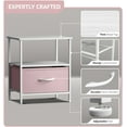 thumbnail image 6 of Sorbus 1-Drawer Nightstand with Shelf, Steel Frame, Wood Top, Pastel Pink, 6 of 8