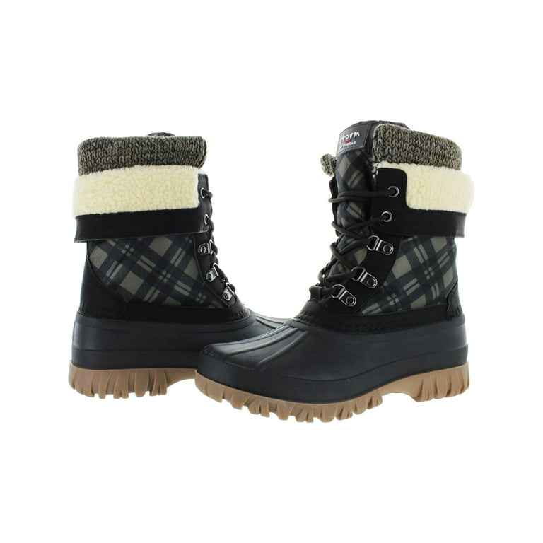 Cougar creek snow 2025 boot taupe black plaid