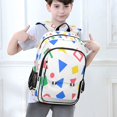 thumbnail image 6 of FORMRS Unisex School Backpack 17" Student Travel Bag with Laptop Compartment, Blue Retro Triangles, 6 of 7