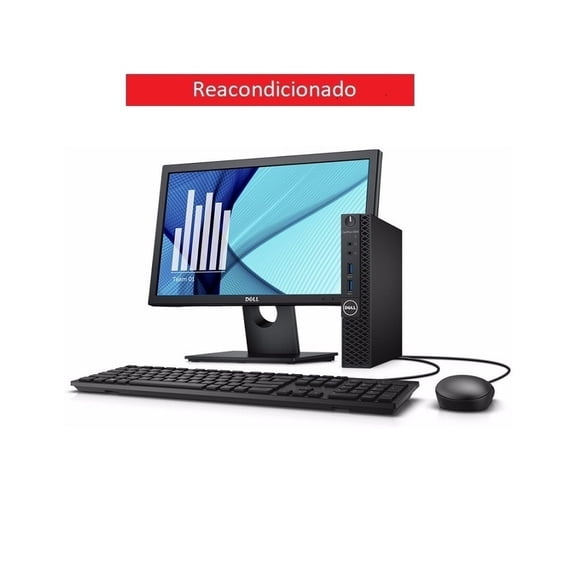 All In One Dell 7050 TINY- CORE I5 7MA- 16GB RAM- 500GB HDD- Monitor 19"- Reacondicionado.