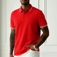 thumbnail image 2 of JULMCOMO Polo Shirts for Men Contrast Trim Collared Short Sleeve Summer Golf Shirts Slim Fit Comfy Soft Business Casual Men Clothing Red M, 2 of 5
