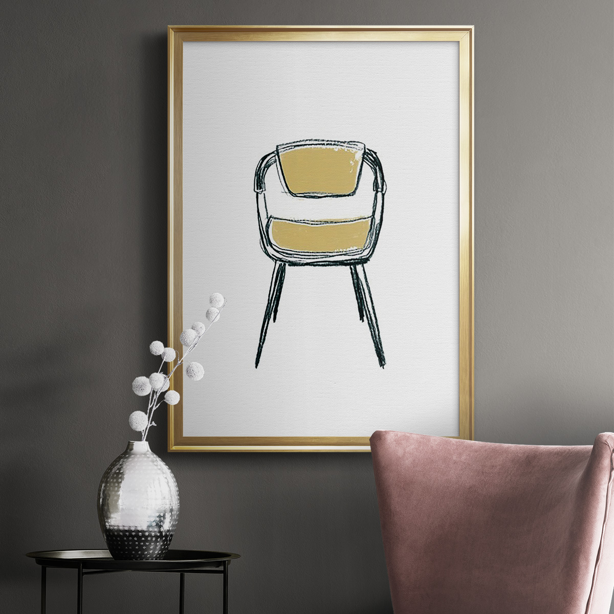 Take a Seat II Premium Framed Print, in Gold, Black, or Silver - Ready to Hang