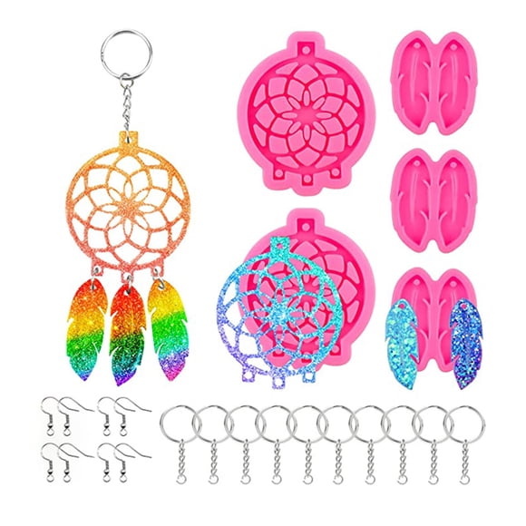 Silicone Dream Catcher Molds Kit Assorted Color DIY Crafts Home Use 71Pcs 3.14x2.75x0.39in
