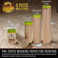 thumbnail image 2 of Dura-Gold Pre-Taped Masking Paper for Painting (Variety Pack 6", 12", 18", 24" x 50' Rolls) Tape and Drape Painters Paper, Protective Covering, Overspray Barrier, Home Renovation, Walls Furniture, 2 of 6