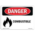 thumbnail image 1 of SignMission OS-DS-A-1218-L-1071 12 x 18 in. OSHA Danger Sign - Combustible, 1 of 1