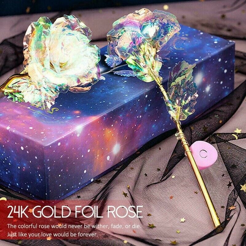 Mother's Day Gifts 24K Gold Rose Artifical Gold Foil Flower w/ Gift Box&Base US 