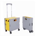 thumbnail image 1 of Foldable Shopping Trolley, Plastic Folding Storage Cart Handcart With 360°Rotate Wheels & Telescoping Handle, 1 of 6