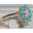 thumbnail image 3 of LBG British Made 10k Rose Gold Natural Opal & Turquoise Womens Anniversary Ring - 33 size options - Size 6.75, 3 of 5