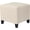 Cream White, variant on Adeco 16.3" Cotton Linen Cube Ottoman Footstool, Square Footrest Stools Coffee Table, Stepstool, Padded Square Seat with Wooden Legs for Living Room, Bedroom, Couch, Desk, Cream White