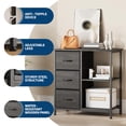 thumbnail image 2 of Modern 3-Drawer Fabric File Cabinet with Printer Stand – 2 Open Storage Shelves – Under Desk Organizer for Home Office or Bedroom – Sturdy Steel Frame – Black, 2 of 8