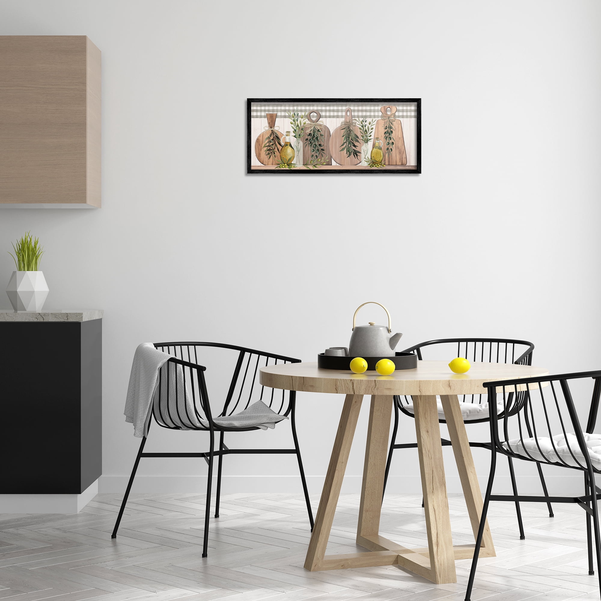 Stupell Industries Rustic Cutting Boards Food & Beverage Painting Black Framed Art Print Wall Art, 24 x 10