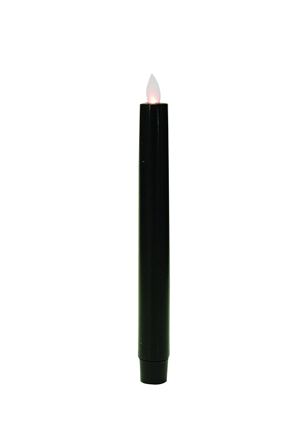 Mystique Flameless Candle, Black 8" Taper, Real Wax Candle With