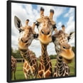thumbnail image 4 of Kate and Laurel Sylvie Funny Animal Giraffe Selfie Framed Canvas Wall Art by The Creative Bunch Studio, 22x22 Black, Funny Cute Animal Art for Wall, 4 of 7