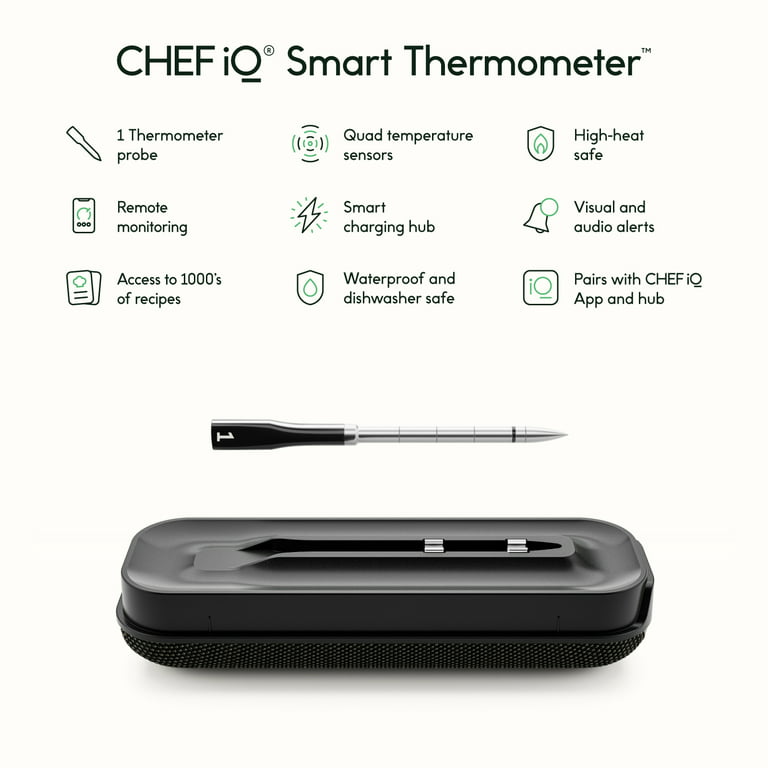 Chef iQ Smart Wireless Meat Thermometer Unlimited Range Bluetooth & WiFi  Enabled