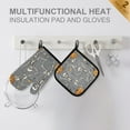 thumbnail image 4 of Yayeee Oven Mitts and Pot Holder Set of 2 Heat Resistant Kitchen Gloves Baking Hot Pad, Gray Halloween Dancing, 4 of 5