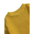 thumbnail image 4 of GXFC Little Girls Fall Sweaters 6M 12M 18M 2T 3T 4T 5T Kids Girls Long Sleeve Solid Knit Pullovers Tops Casual Fall Knitwear Clothes for Children Girls, 4 of 6