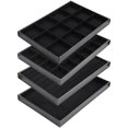 thumbnail image 2 of 4pcs Jewelry Trays, Necklace Earring Holder Organizer, Stackable Design, 12 and 24 Compartment Trays, 13.8 in x 9.4 in x 1.2 in, 2 of 6