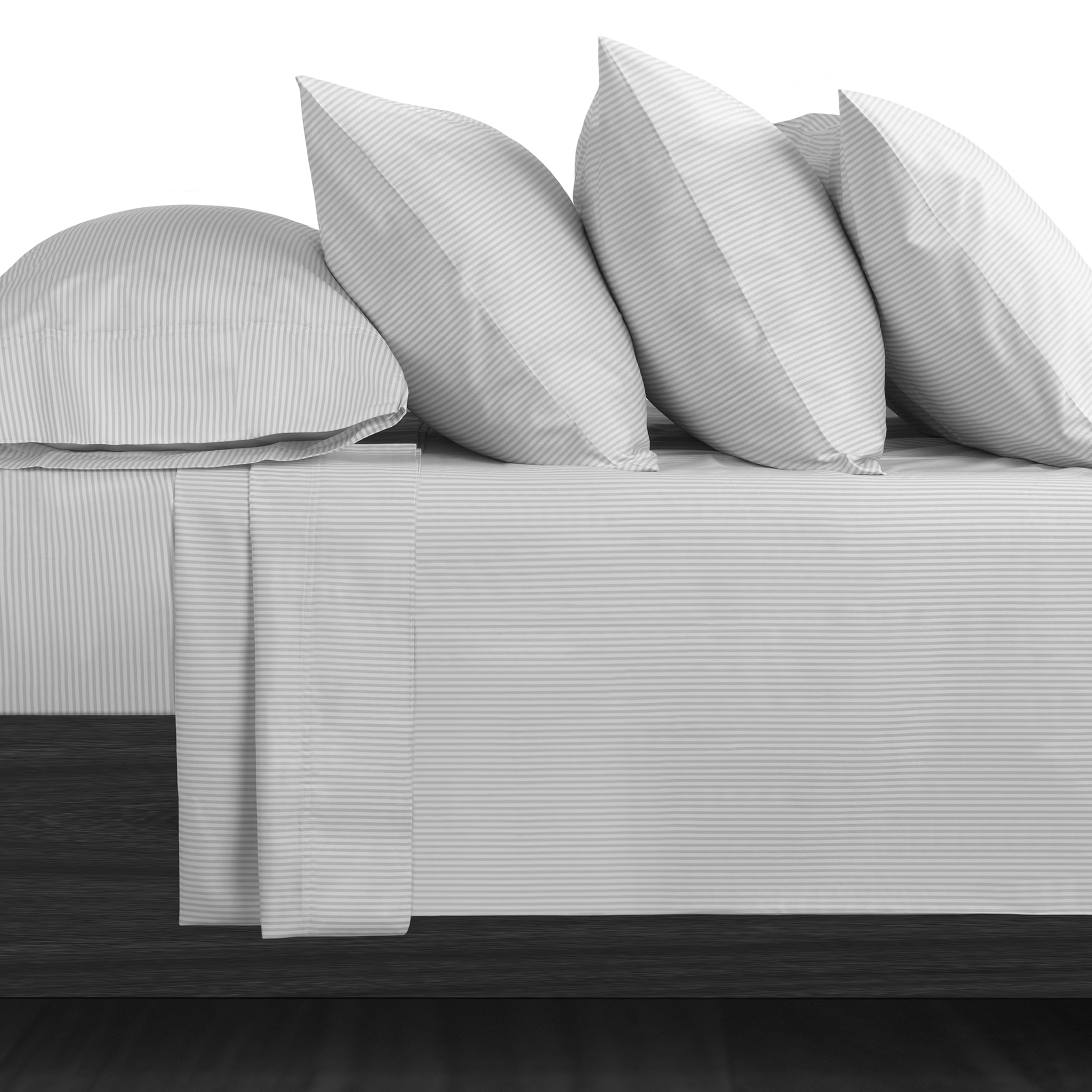 Serta 6-Piece 800 Thread Count Gray Stripe Cotton Rich Adult Bed