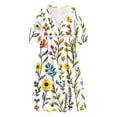 thumbnail image 5 of Ayolanni V-Neck Dresses for Women 2026 3/4 Sleeve Floral A-Line Maxi Dress Casual Holiday Boho Cotton Long Dress Yellow XL, 5 of 6