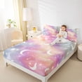 thumbnail image 4 of jejeloiu Gradient Rainbow Sky Full Size Sheets,Multicolor Outer Space Bed Sheets For Girl Teens 4pcs, 4 of 7