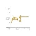 thumbnail image 3 of Gem & Harmony 14K Yellow Gold Polished Dolphin Charm Post Earrings for Women, 3 of 4